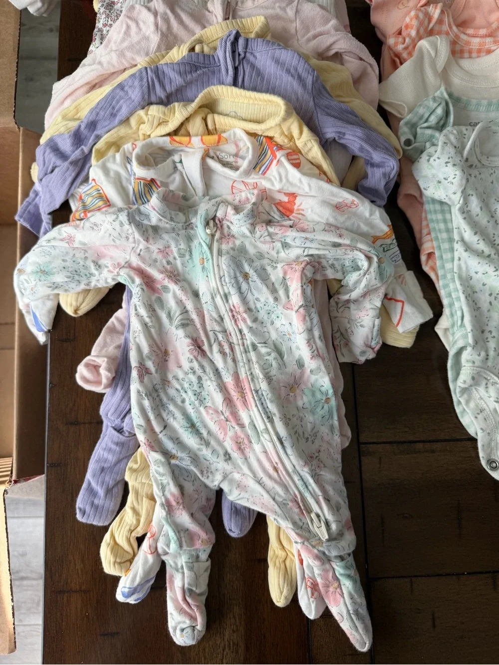 Mixed Baby PREEMIE one-Piece and Sleepwear Set in Cream, Pink, Yellow, Lavender
